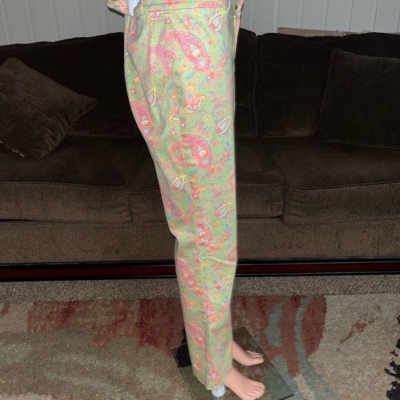 Lauren Ralph Lauren • Pink/ Green • Size 14 • Paisley • Design Pants - Picture 4 of 11